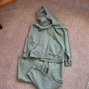 NWOT j crew heavy weight hoodie and bottoms.  Size S